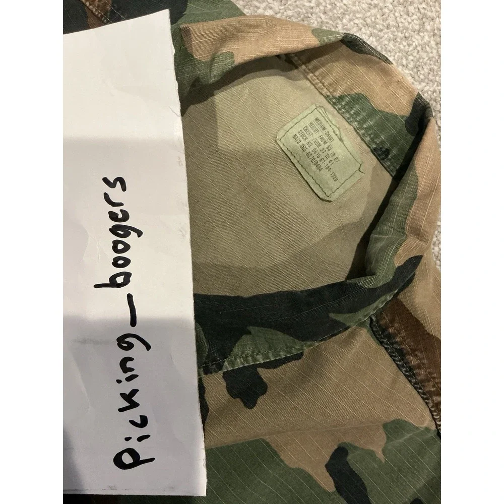Genuine Vintage US Army Camoflage Jacket Woodland Combat Coat Size M Pre-owned